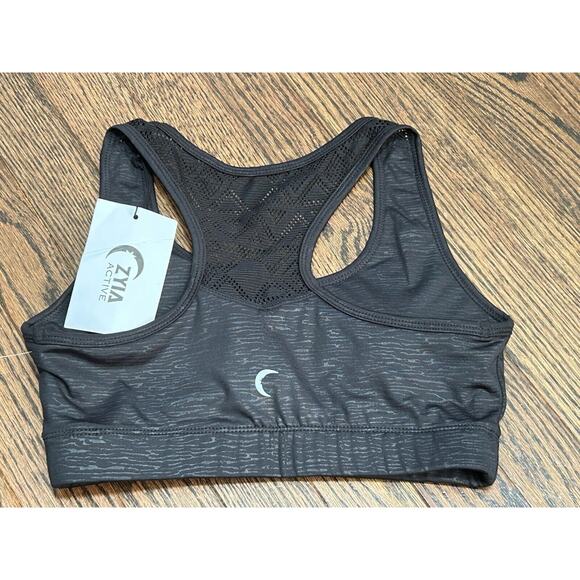 Zyia Active Women's Black Lace Racerback Bomber Activewear Sports Bra Size Small - Picture 2 of 10